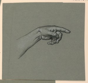 wijzende linkerhand en pols door Elihu Vedder