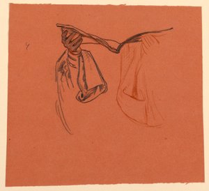 studie voor handen die een open boek vasthouden met kledingstof