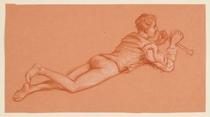 studie van een mannelijke gekostumeerde figuur