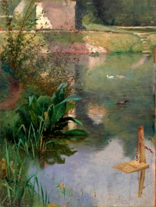 Marge van een gracht door Eliphalet Fraser Andrews