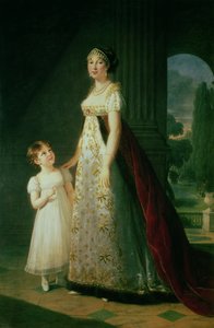 Maria Carolina Bonaparte (1782-1839) Koningin van Napels met haar dochter Laetitia Murat