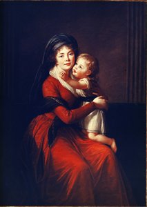 Portret van prinses Alexandra Petrovna Galitzine met haar zoon door Elisabeth Louise Vigee Lebrun
