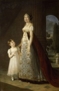 Portret van Caroline Bonaparte 1782-1839, koningin van Napels en Sicilië, met haar dochter, Letizia, 1807 door Elisabeth Louise Vigee Lebrun