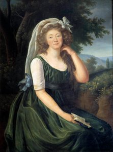 Portret van Jeanne Becu, Gravin du Barry (1743-1793), courtisane en minnares van Lodewijk XV, in Louveciennes op 46-jarige leeftijd. Schilderij door Marie Elisabeth Louise Vigee Le Brun. September 1789 door Elisabeth Louise Vigee Lebrun