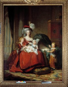 Portretten van Marie Antoinette (Maire-Antoinette) van Lorraine Habsbourg (1755-1793) koningin van Frankrijk en haar kinderen door Elisabeth Louise Vigee Lebrun