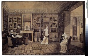 Tekenzaal in het huis van prins Ivan Ivanowitch Bariatinsky in Altona door Elisabeth Louise Vigee Lebrun