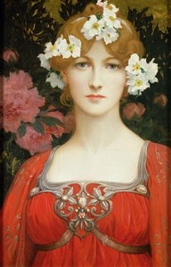 De krans van witte bloemen