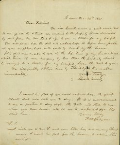 Brief aan Frederick Saugrain van Eliza Kennerly, 24 december 1841 door Eliza Kennerly