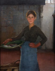 Een Zandvoortse vissersmeisje, 1884 door Elizabeth Adela Stanhope Forbes