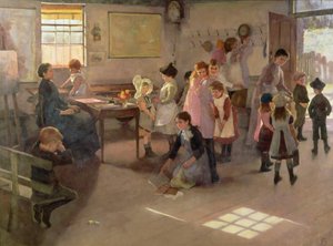 School is Uit, 1889 door Elizabeth Adela Stanhope Forbes