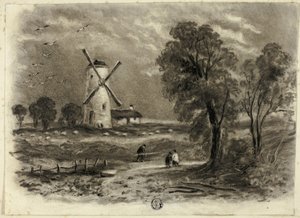 Landschap met windmolen door Elizabeth Murray