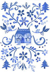 Blue Cottage, 2017 (aquarel)