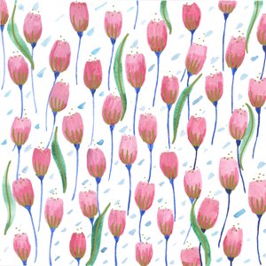 Roze tulpen, 2017 (aquarel)