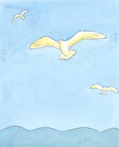 Zoals een meeuw moeiteloos hoog zweeft, rustend op de winden terwijl hij om zich heen kijkt, zo kan de ziel moeiteloos zweven in gebed door Elizabeth Wang