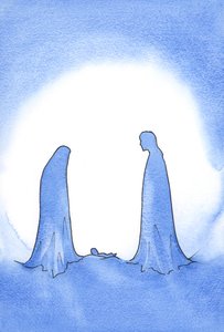 Bij het zien van de wonderbaarlijke baby (wiens moeder voor Hem stond in nog steeds-maagdelijke heiligheid) werd St. Joseph krachtig beloond voor zijn geloof door Elizabeth Wang
