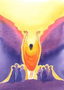 Omdat Jezus Christus zowel God als mens is, en aanwezig onder ons tijdens de Mis door Elizabeth Wang