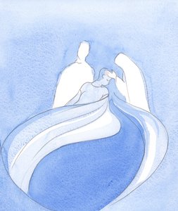 Christus en Onze Lieve Vrouw zijn als Hemelse Begeleiders, die ons helpen terwijl iets wonderbaarlijks wordt geboren uit geestelijke onrust en volharding door Elizabeth Wang