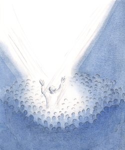 Christus is hier bij ons aanwezig tijdens de Mis, echt menselijk, vanuit ons midden Zijn sublieme Offer brengend namens Zijn broers en zussen door Elizabeth Wang