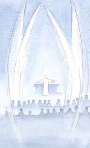 Christus onze Verrezen Heer was aanwezig in ons, in Zijn glorie en kracht, bewaakt door Zijn Heilige Engelen door Elizabeth Wang