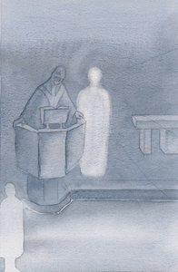 Christus stond naast de priester die het Heilige Evangelie aan ons allen voorlas, dat Christus