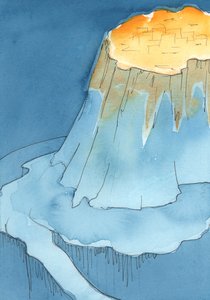 Ik zag de wereldbol, met een grote berg erop