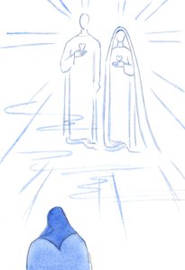 Mij werden de Twee Harten getoond: van de zondeloze Christus en van Zijn Onbevlekte Moeder, in het stralende licht van de hemel