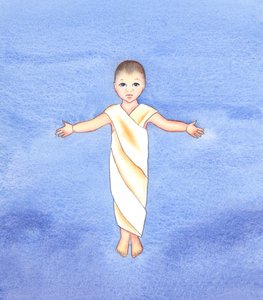 Jezus Christus is ware God, die onze menselijke natuur aannam, met de nederigheid en goedheid om als een eenvoudig kind onder ons te komen door Elizabeth Wang