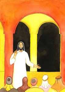 Jezus predikte in de Tempel, sprak de waarheid, en maakte sommige mensen boos die toen samenspanden om Hem kwaad te doen