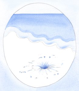 Net zoals licht en lucht een holle ruimte onder het zand binnenstromen, stroomt Gods genade een ziel binnen die 