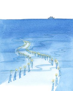 Mensen die sterven terwijl ze bidden (zoals degenen die de Rozenkrans baden op de Titanic) marcheren langs een weg die lijkt te leiden naar duisternis
