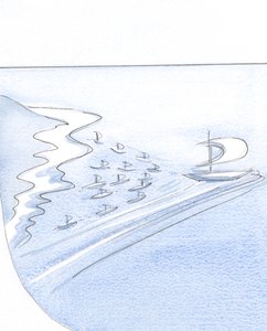 De ziel die op Christus vertrouwt is als een schip waarvan de zeilen gevuld zijn met de wind van genade, die anderen in zijn kielzog trekt door Elizabeth Wang