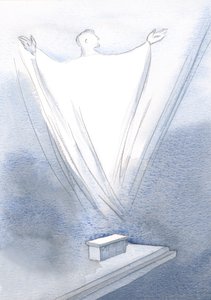 Wat een enorme offerande stijgt op van ons kleine altaar, terwijl Christus ons ene gebed bidt, met uitgestrekte handen naar de Vader door Elizabeth Wang