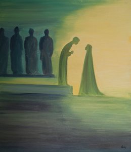 Toen het kind Jezus in de Tempel werd gevonden, leunde Hij naar voren en legde stilletjes uit aan Zijn Heilige Moeder (met oneindige vriendelijkheid) dat Zijn werk al was begonnen door Elizabeth Wang