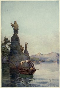 Ingang van de Villa Arconati, Lago di Como, Illustratie uit 