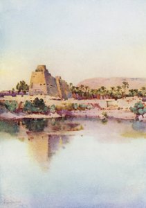 De Pylon van Hatshepset bij Karnak, vanaf het Heilige Meer door Ella Du Cane