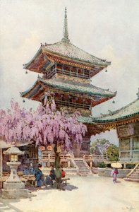 Wistaria, Kyomidzu (kleurenlitho) door Ella Du Cane