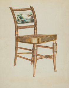 Stoel - met Hudson River Scènes door Ella Josephine Sterling