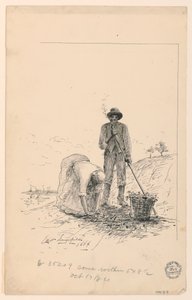 Man en vrouw werken bij een rivier