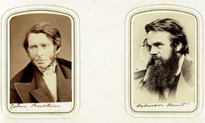 John Ruskin, Engelse kunstenaar, dichter en criticus, en William Holman Hunt, Engelse kunstenaar, 1865