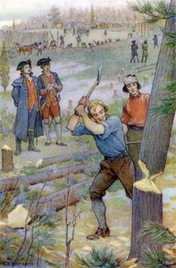 Onze bijlen... werden onmiddellijk aan het werk gezet om bomen om te hakken door Elmer Boyd Smith