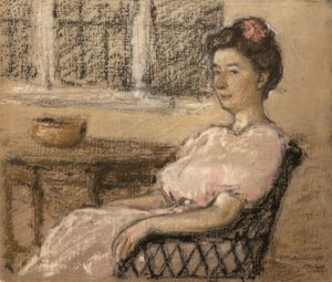 Zittende Vrouw in Roze, 1902 door Elmer Livingston MacRae