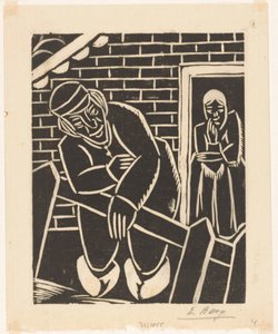 Boer voor zijn woning door Else Berg (signed by artist)