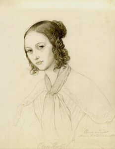 Portret van Clara Wieck-Schumann 1819-1896, 1836 door Elwine von Leyser