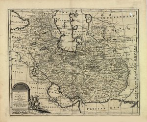 Nieuwe en nauwkeurige kaart van Perzië, met het Safavidische en Mughal-rijk