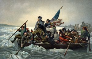 George Washington steekt de Delaware over tijdens de Amerikaanse Onafhankelijkheidsoorlog, 25 december 1776