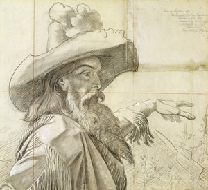 Detail van cartoon voor muurschildering Westward the Course of Empire... door Emanuel Gottlieb Leutze