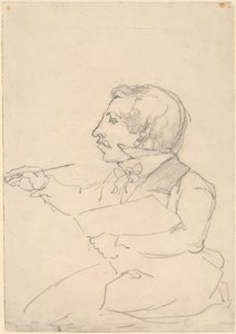 Eastman Johnson aan het schetsen