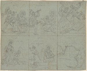 Politieke cartoon van de Amerikaanse Burgeroorlog door Emanuel Gottlieb Leutze