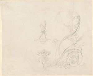 Studies van fonteinversieringen door Emanuel Gottlieb Leutze