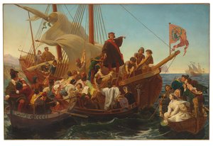 Het Vertrek van Columbus uit Palos in 1492, 1855